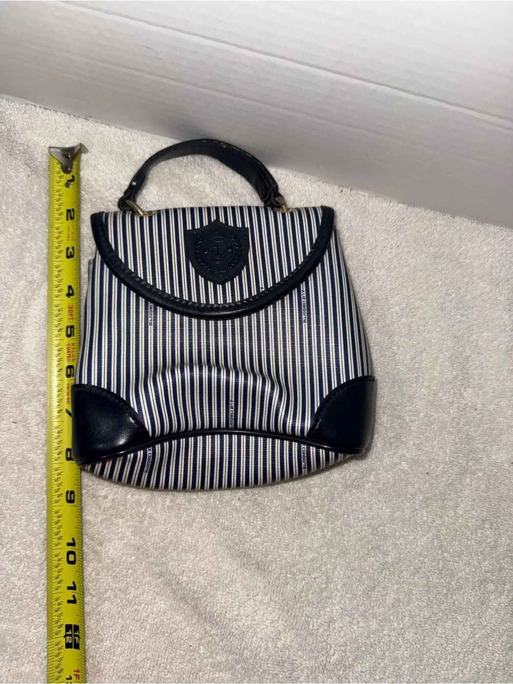 Liz Claiborne Striped Navy and White Top-Handle Women's Bag